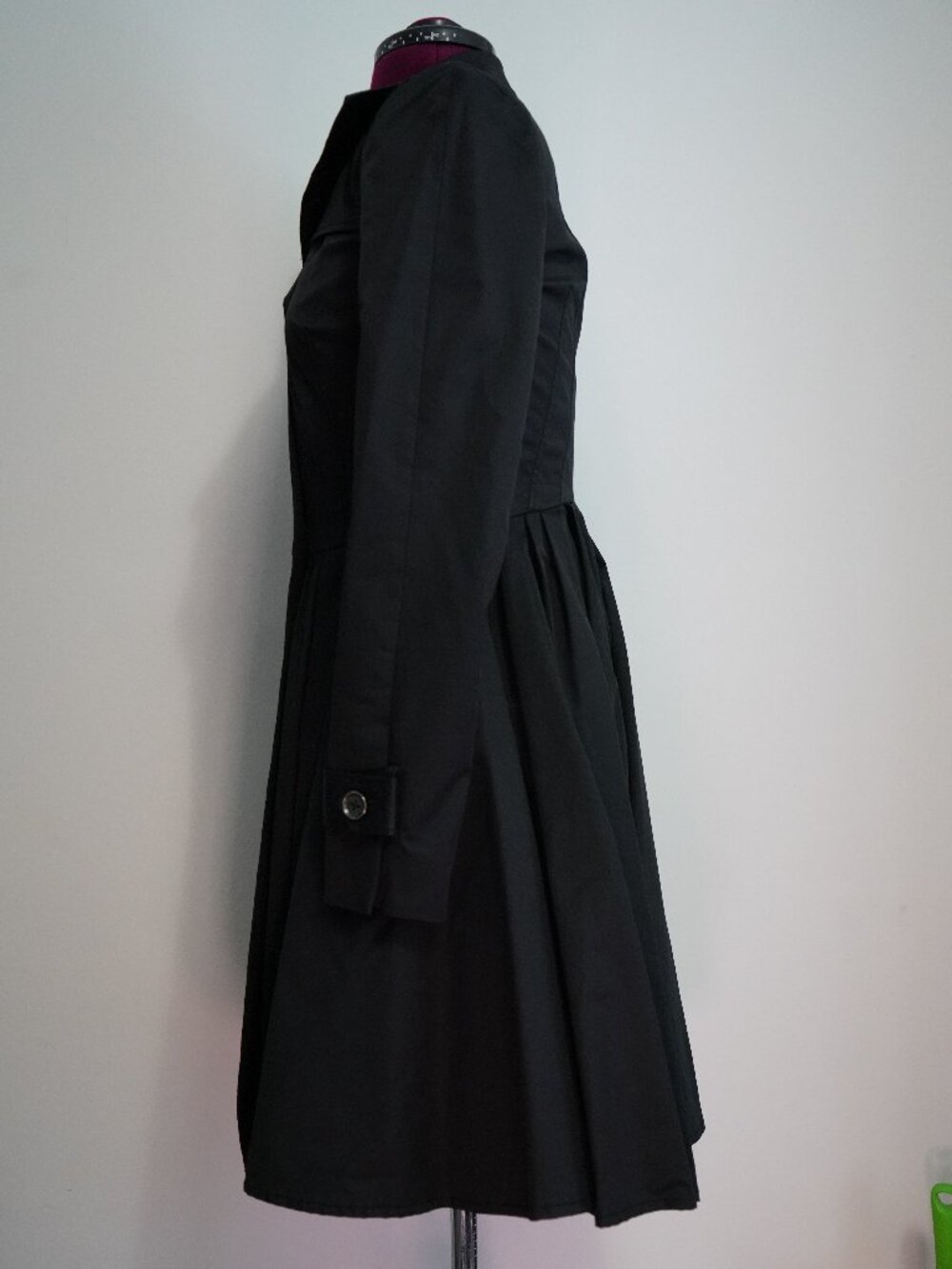 Armani Exchange Pleated Jacket-Wmns XS-Cotton-Loose Collar Button-w/ Garment Bag - Picture 4 of 12